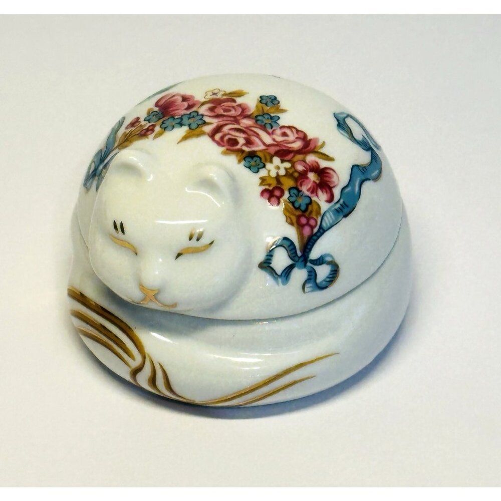 Elizabeth Arden VTG Exclusive UNUSED Cat Candle Trinket Porcelain Container